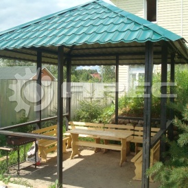 Изготовление беседок из металлического профиля  - 10