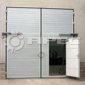 Гаражные металлические распашные ворота - 13